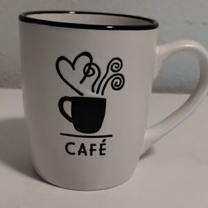 Royal Norfolk White Mug with Black Café Design